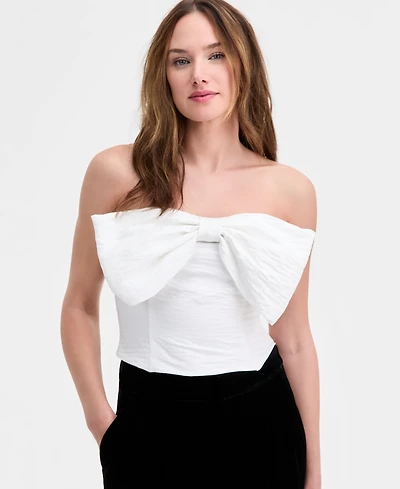 On 34th Woven Solid Bow Bandeau Top, Macy's Exclusive