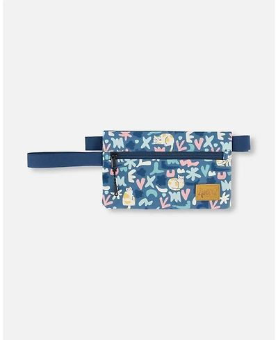 Deux par Deux Girl Double Pencil Case Cat Print