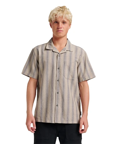 Quiksilver Men's Oxford Stripe Casual Short Sleeve Shirt
