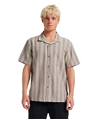 Quiksilver Men's Oxford Stripe Casual Short Sleeve Shirt