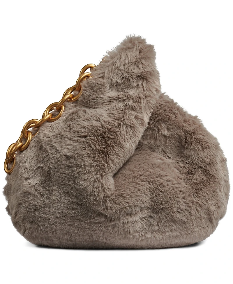 Donna Karan New York Lawrence Faux Fur Wristlet Wallet with Chain Strap