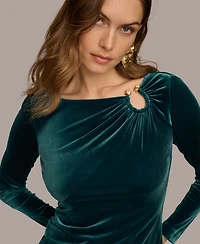 Donna Karan New York Women's Boat Neck Midi Dress