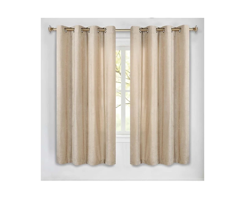 Superior Noor Chenille Semi-Blackout Machine Washable Curtains, Set of 2 Panels