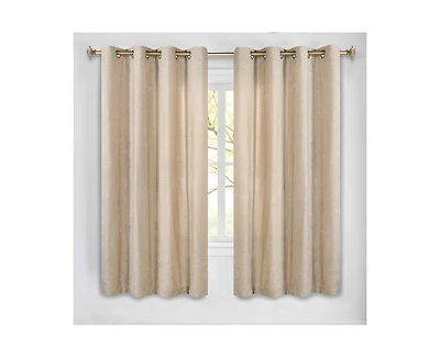 Superior Noor Chenille Semi-Blackout Machine Washable Curtains, Set of 2 Panels