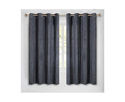 Superior Noor Chenille Semi-Blackout Machine Washable Curtains, Set of 2 Panels