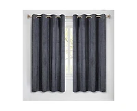 Superior Noor Chenille Semi-Blackout Machine Washable Curtains, Set of 2 Panels