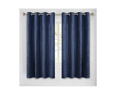 Superior Noor Chenille Semi-Blackout Machine Washable Curtains, Set of 2 Panels