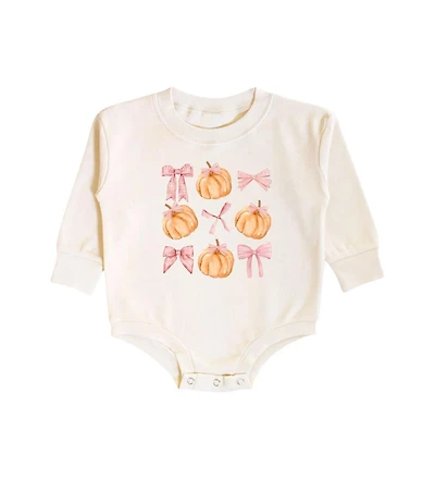 Sweet Wink Baby Girls Coquette Pumpkin Long Sleeve Romper