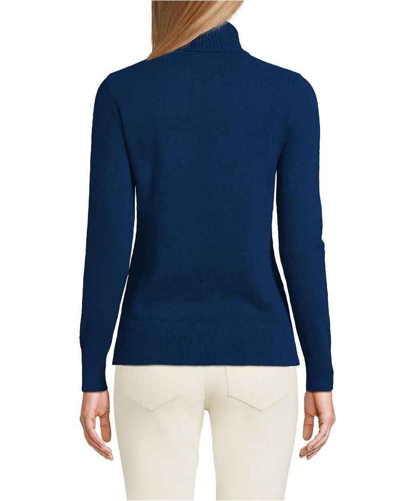 Lands' End Women's Tall Cashmere Turtleneck Sweater
