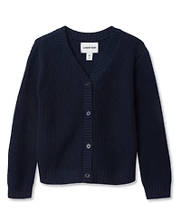Lands' End Girls Button Front Knit Cardigan