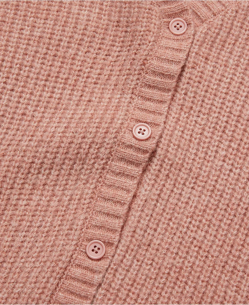 Lands' End Girls Button Front Knit Sparkle Cardigan