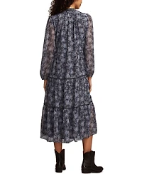 Lucky Brand Women's Floral Long Sleeve Midi Dress