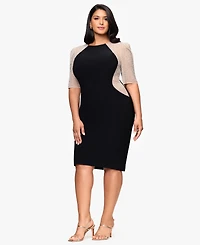 Xscape Plus Short Sleeve Sheath Dress