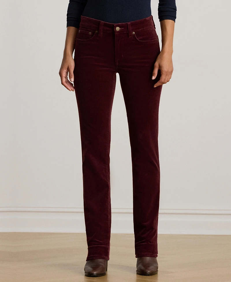 Lauren Ralph Stretch Corduroy Mid-Rise Straight Pants