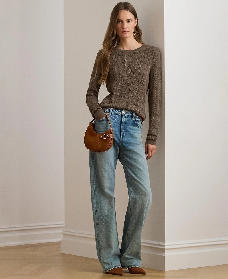 Lauren Ralph Lauren Women's Long Sleeves Pointelle-Knit Sweater