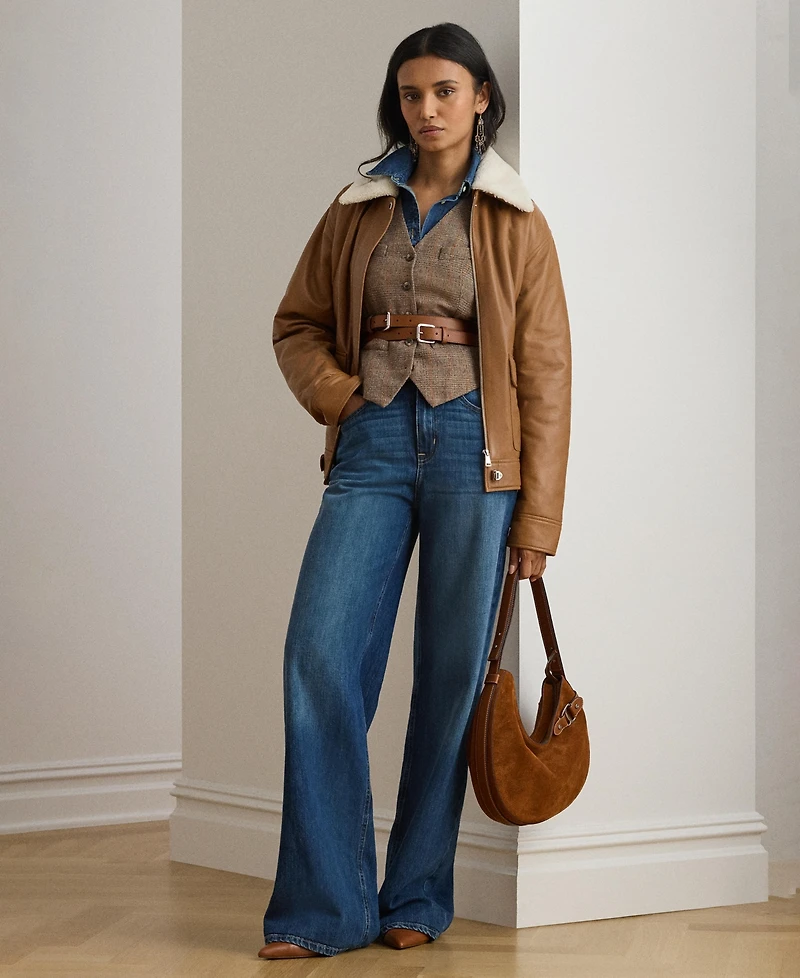 Lauren Ralph Women's Faux Shearling Trim Jacket