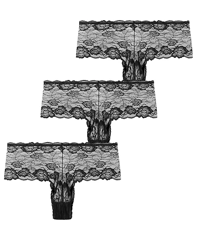 City Chic Women's Plus Adore 3 Pack Lace Shorty