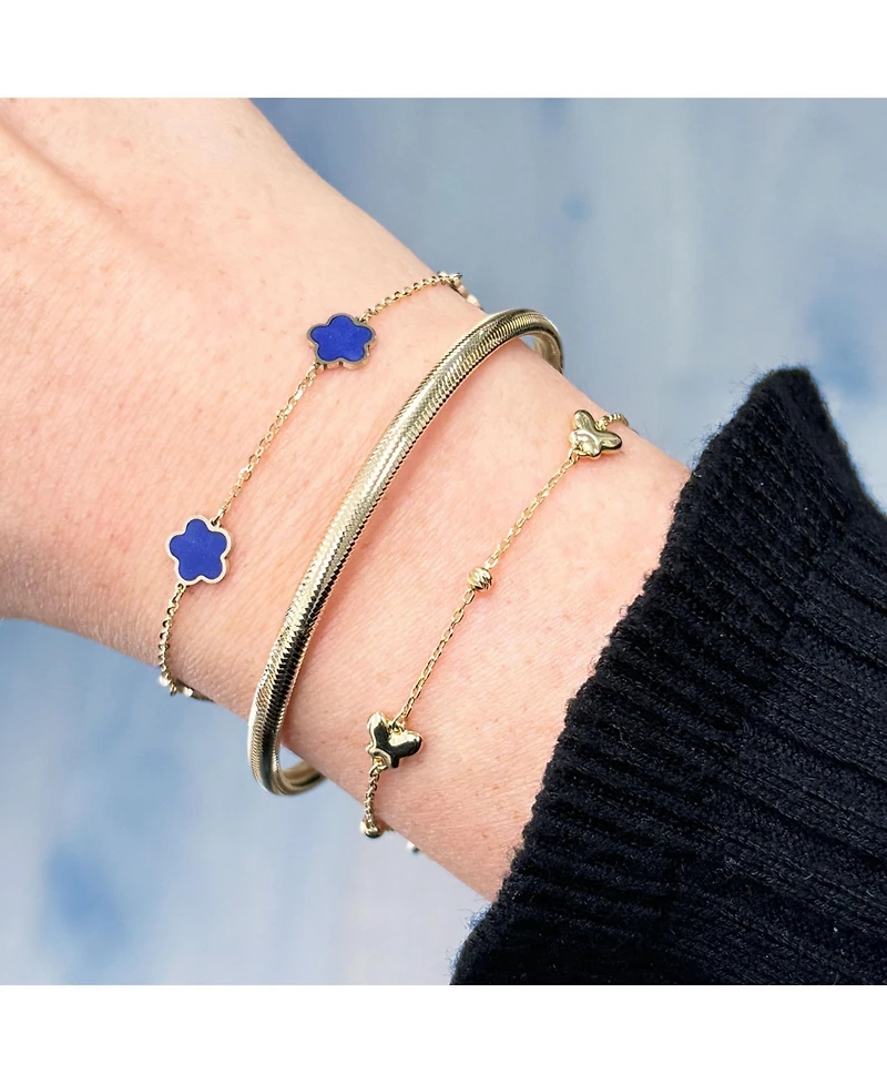 The Lovery Lapis Flower Bracelet 14K Gold