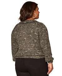 Democracy Plus Raglan Long Sleeve V-Neck Sweater