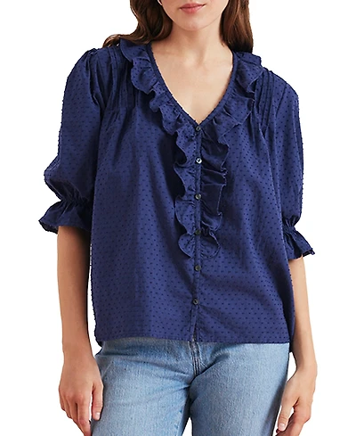 Paneros Clothing Women's Cotton Chloe Shirt Navy