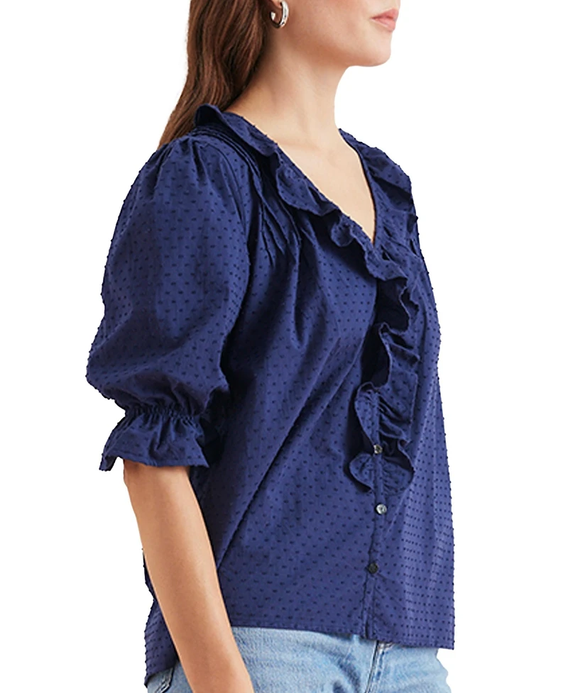 Paneros Clothing Women's Cotton Chloe Shirt Navy
