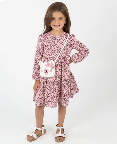 Rare Editions Girls 2-Piece Heart Dress and Purse Set