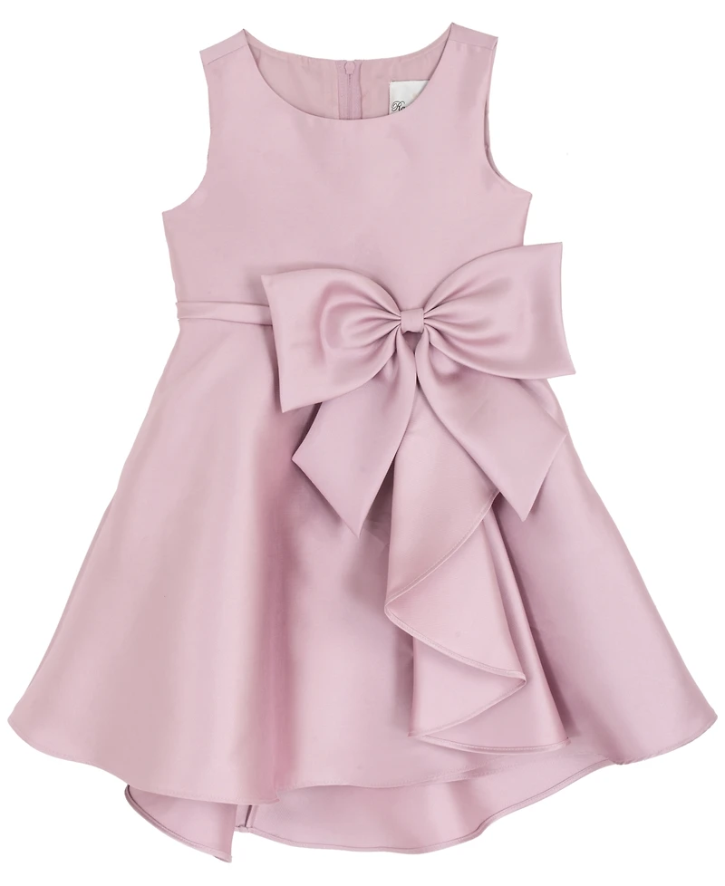 Rare Editions Toddler and Little Girls Mikado Cascade Bow Dress