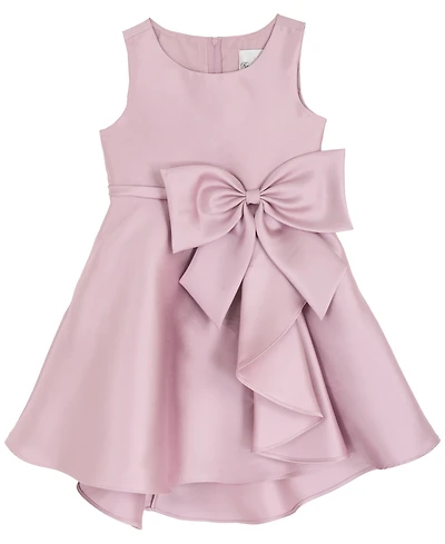 Rare Editions Toddler and Little Girls Mikado Cascade Bow Dress