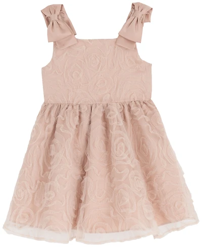 Rare Editions Toddler and Little Girls Glitter Soutache Social Dress
