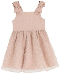 Rare Editions Toddler and Little Girls Glitter Soutache Social Dress