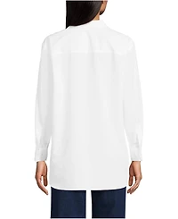 Lands' End Women's Petite Oversized No Iron Tunic with Statement Collar Shirt