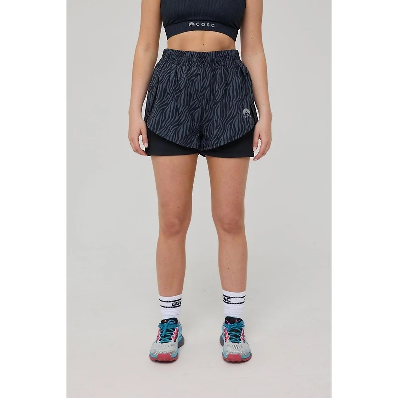 Oosc Elite 2 1 Running Shorts - Black Tiger