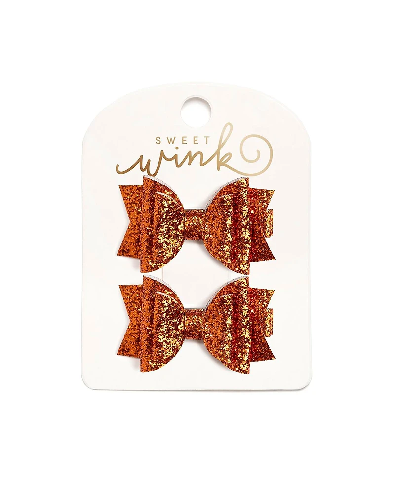 Sweet Wink Girls Spice Glitter Bow Clip Set