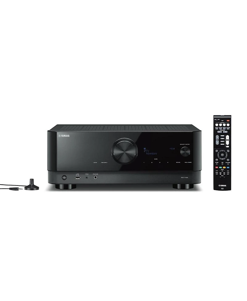 Yamaha Rx-V4 5.2 Channel Av Receiver with Sanus Ultra High Speed 8K 6.56 ft. Hdmi 2.1 Cable
