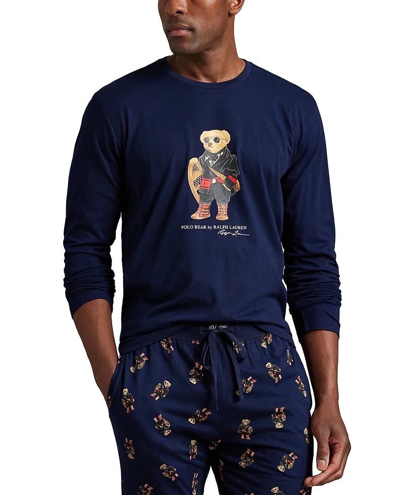 Polo Ralph Lauren Men's 2-Piece Long Sleeve Crew T-Shirt and Joggers Pajama Set
