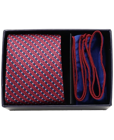 Ben Sherman Men's 2-Piece Stripe Tie and Pocket Square Half Box Set