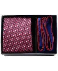 Ben Sherman Men's 2-Piece Stripe Tie and Pocket Square Half Box Set
