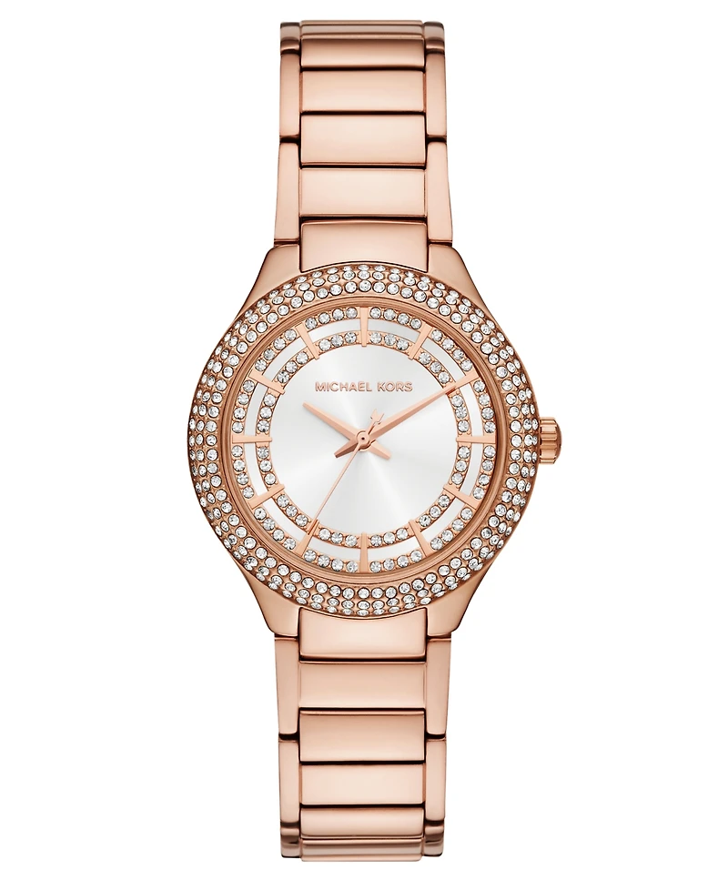 Michael Kors Women's Sylvia Three-Hand Rose Gold-Tone Stainless Steel Watch, 33mm
