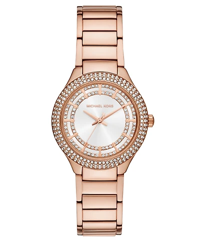 Michael Kors Women's Sylvia Three-Hand Rose Gold-Tone Stainless Steel Watch, 33mm