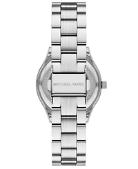 Michael Kors Women's Slim Runway Three-Hand Silver-Tone Stainless Steel Watch and Jewelry Set, 32mm