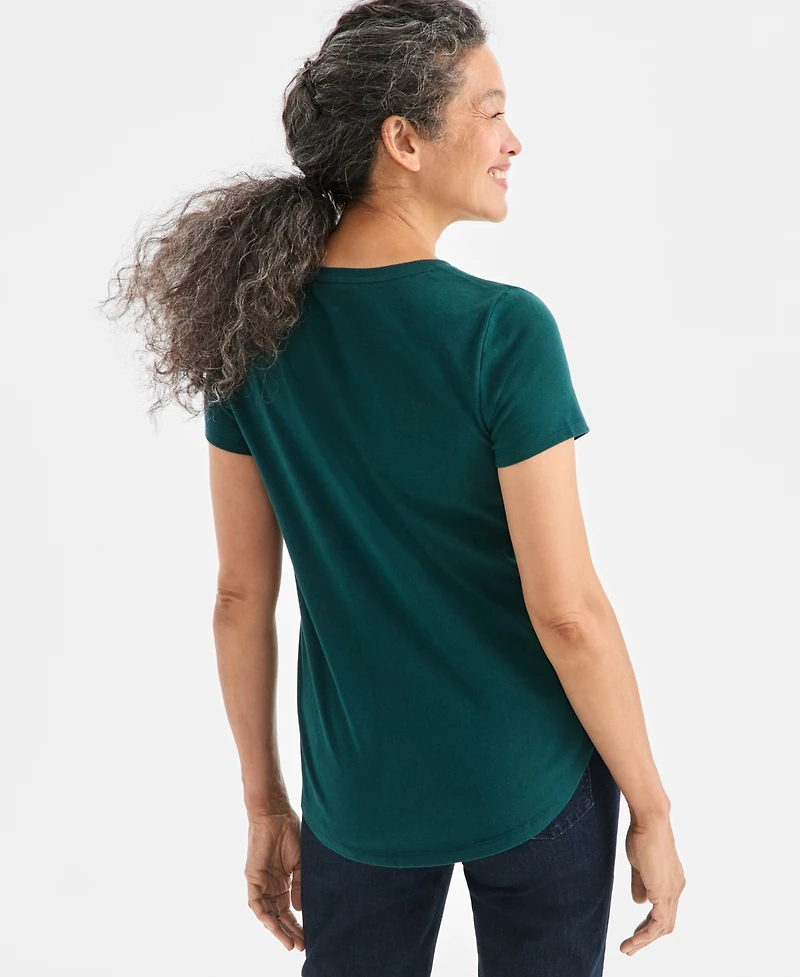 Style & Co Women's Holiday Tree Graphic T-Shirt, Macy's Exclusive