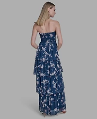 Bcbg Women's Sweetheart Neck Ruffled Gown
