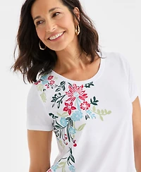 Style & Co Women's Printed Short Sleeve T-Shirt, Macy's Exclusive