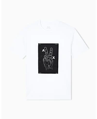 A|X Armani Exchange Men's Night Lab Peace Sign Embellished T-Shirt