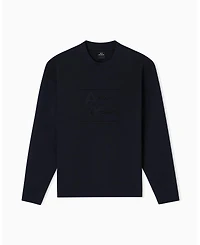 A|X Armani Exchange Men's Tonal Grid Box Crewneck Hoodie