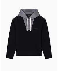 A|X Armani Exchange Men's Cozy Lab Color Block Pique Hoodie Sweatshirt