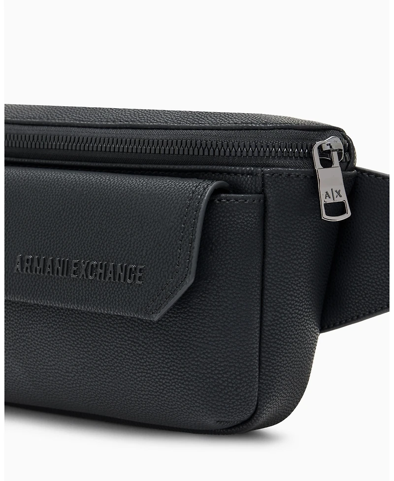 A|X Armani Exchange Men's Faux-Leather Lettering Belt Bag