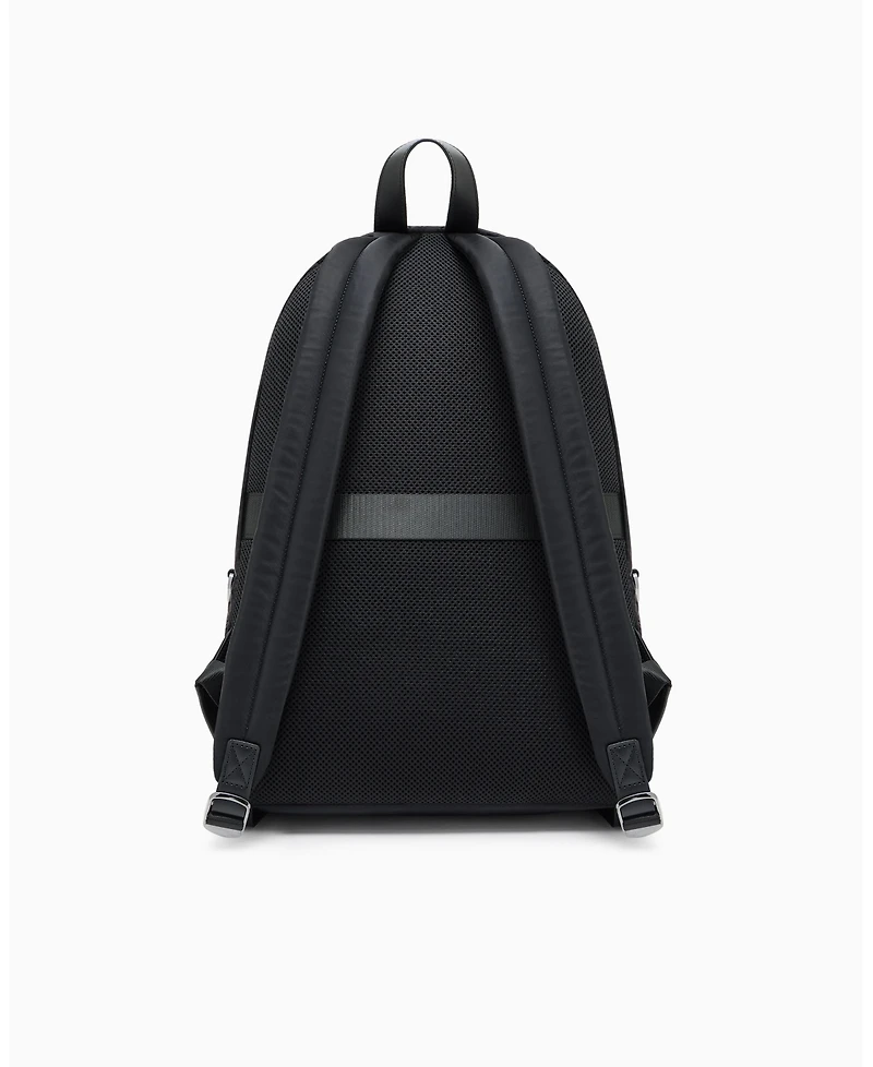A|X Armani Exchange Men's Satin Jacquard Allover Logo Backpack