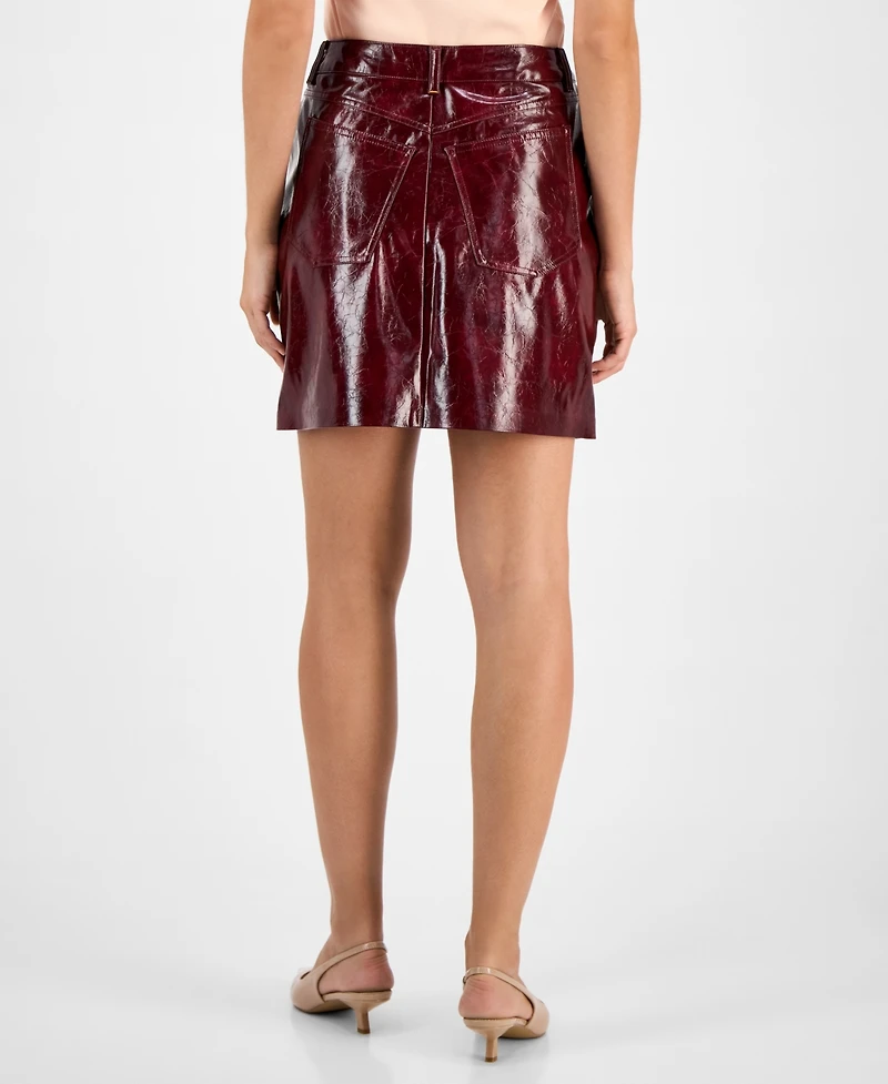 Boss Orange Women's Patent Faux-Leather Mini Skirt