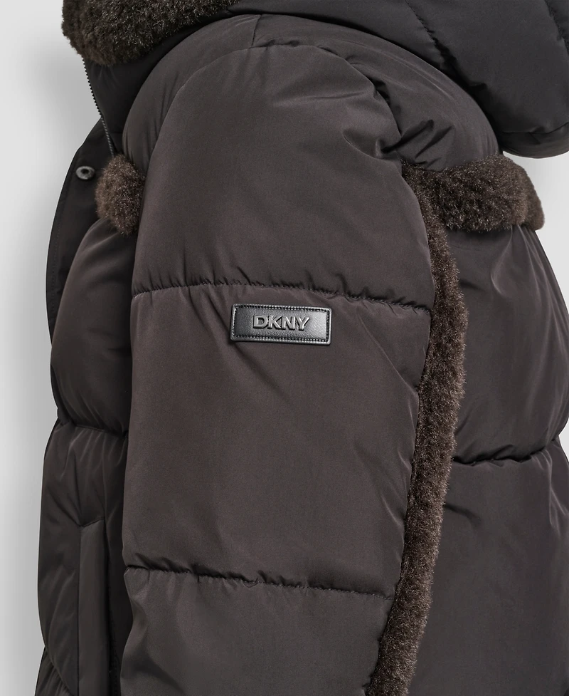 Dkny Women's Detailed Hooded Puffer Coat